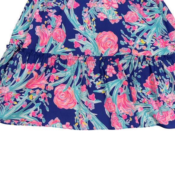 Lilly Pulitzer Rosie Stretch Dress Women’s 4 Corsica Blue Toucan Party Back Zip - Picture 6 of 11